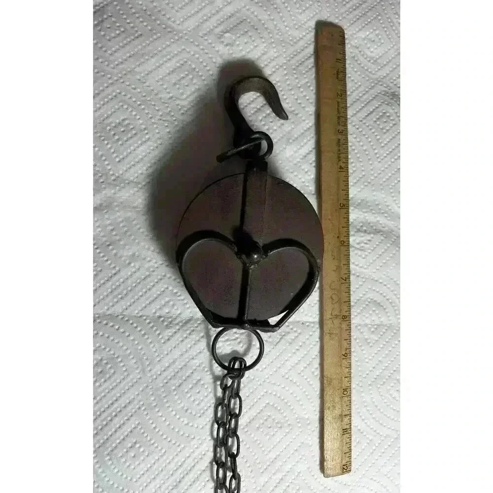 Metal pulley with hook Farmhouse Decor New